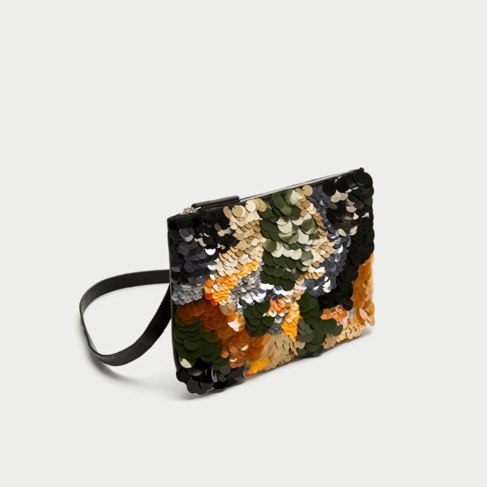 (Last one)ZARA Sequined belt bag clutch - Picture 2 of 8